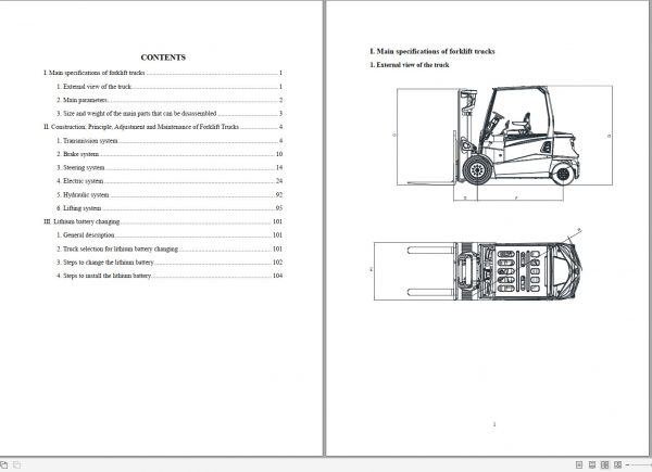Heli Forklift Electric G3 Series Lithium Battery Counterbalanced CPD40 45 50 Operation Service Manual 2