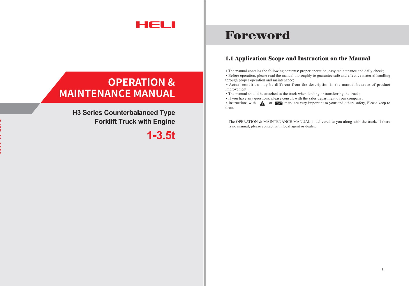 Heli Forklift H3 Series 13.5t Counterbalanced CPQYD CPYD Operation