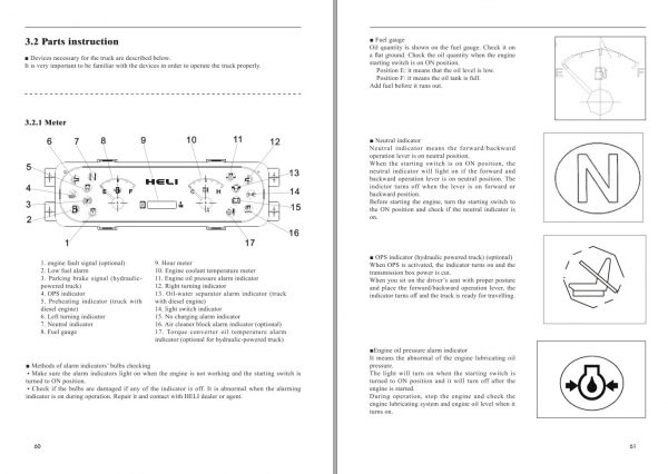 Heli Forklift H3 Series 2 3.5t Counterbalanced CPQYD CPYD Operation Maintenance Manual 3