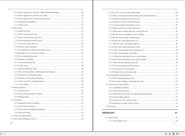 Heli Forklift H3 Series Counterbalanced 1 3.5t CPCD20 30 Operation Maintenance Manual 2