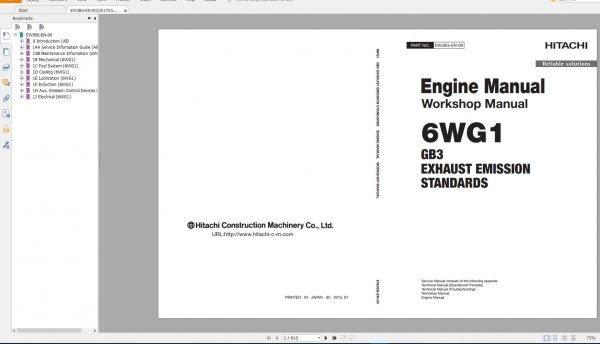 Hitachi Excavator Series 5 ZX5 2021 21.1GB Technical Manual Part Catalog Circuit Diagram DVD 12