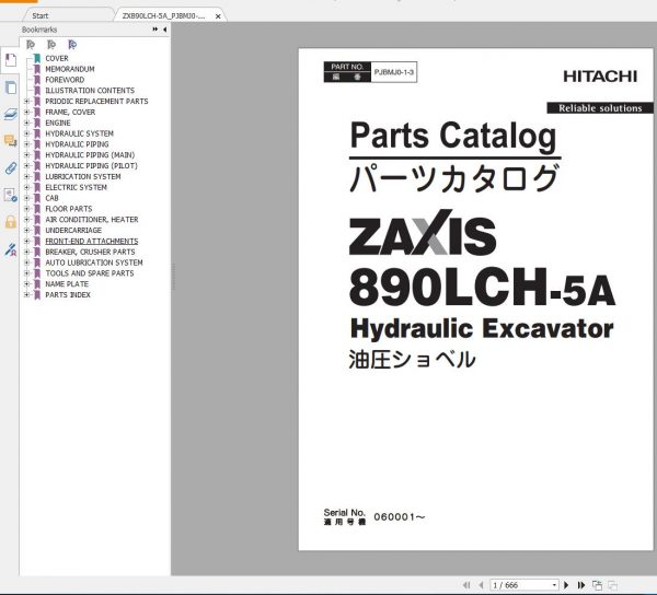Hitachi Excavator Series 5 ZX5 2021 21.1GB Technical Manual Part Catalog Circuit Diagram DVD 15