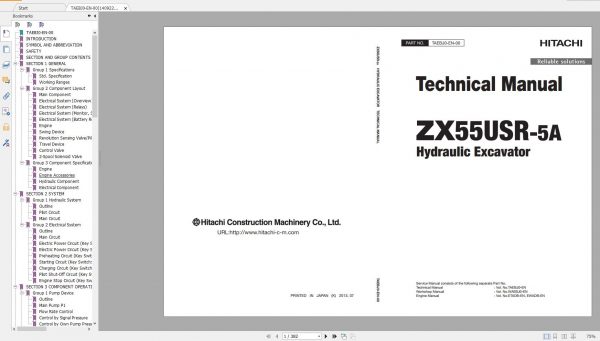 Hitachi Excavator Series 5 ZX5 2021 21.1GB Technical Manual Part Catalog Circuit Diagram DVD 4