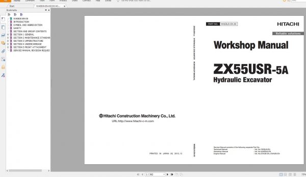 Hitachi Excavator Series 5 ZX5 2021 21.1GB Technical Manual Part Catalog Circuit Diagram DVD 6