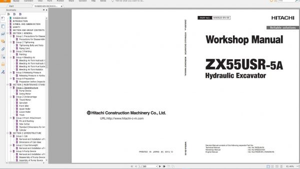 Hitachi Excavator Series 5 ZX5 2021 21.1GB Technical Manual Part Catalog Circuit Diagram DVD 7