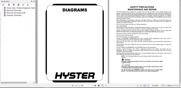 Hyster Forklift Class 5 A921 RS45 27CH RS45 31CH Service Manual 1