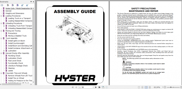Hyster Forklift Class 5 A921 RS45 27CH RS45 31CH Service Manual 3