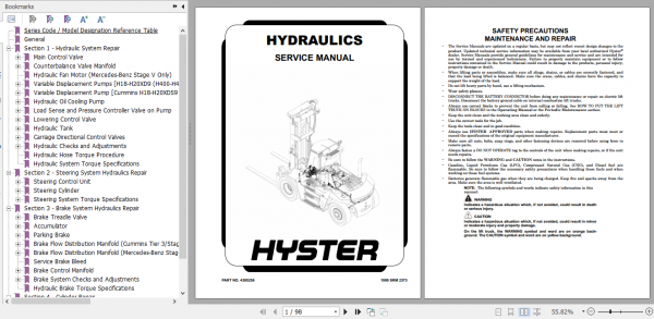 Hyster Forklift Class 5 D236 H18XD9 H18XDS9 H20XD9 H20XDS9 Europe Service Manual 3