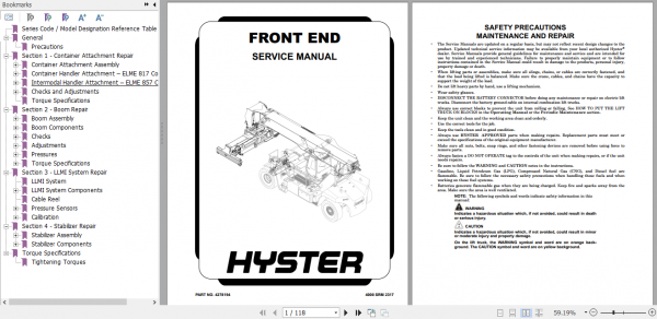 Hyster Forklift Class 5 F222 EMEA EU Service Manual 3