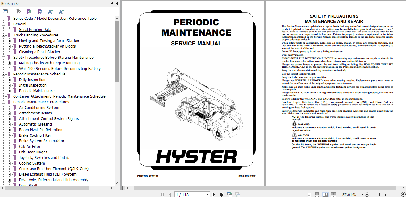 Hyster Forklift Class 5 F222 Service Manual 1