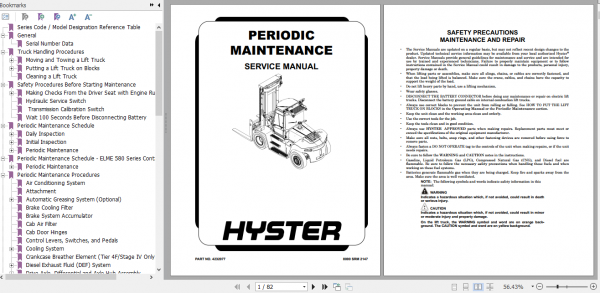 Hyster Forklift Class 5 L019 H13XM 6 H14XM 6 H16XM 6 H6XM 12EC3 H10XM 12 H7XM 12EC4 Europe Service Manual 1