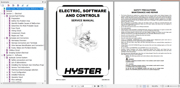 Hyster Forklift Class 5 L019 H13XM 6 H14XM 6 H16XM 6 H6XM 12EC3 H10XM 12 H7XM 12EC4 Europe Service Manual 2