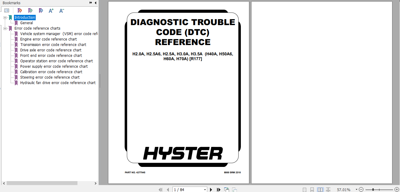 Hyster Forklift Class 5 P006 H135FT H155FT H155FTS H170FTS Service Manual 2f8a284fc8d0e7cb9
