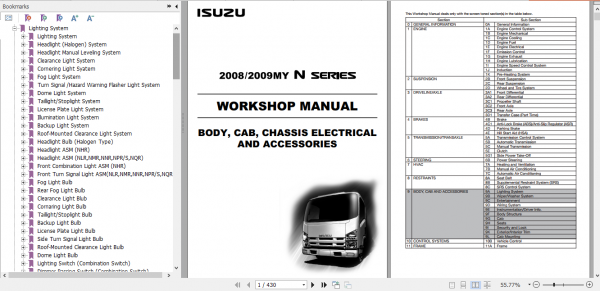 Isuzu 2008 2009 MY N Series 4HK1 4JJ1 4J Engine Workshop Manual EN 1