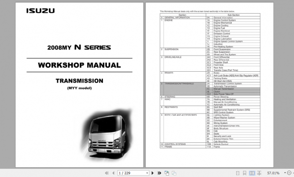Isuzu 2008 2009 MY N Series 4HK1 4JJ1 4J Engine Workshop Manual EN 2