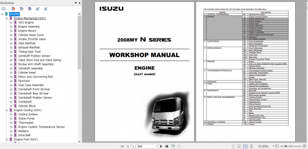 Isuzu 2008 2009 MY N Series 4HK1 4JJ1 4J Engine Workshop Manual EN 3