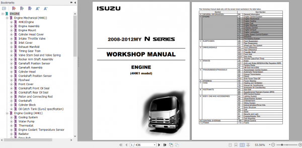 Isuzu 2008 2012MY N Series Workshop Manual Engine 4HK1 model LG4HK WE 0871 13th EN 1