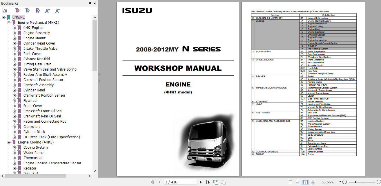 Isuzu 2008 2012MY N Series Workshop Manual Engine 4HK1 model LG4HK WE 0871 13th EN 1