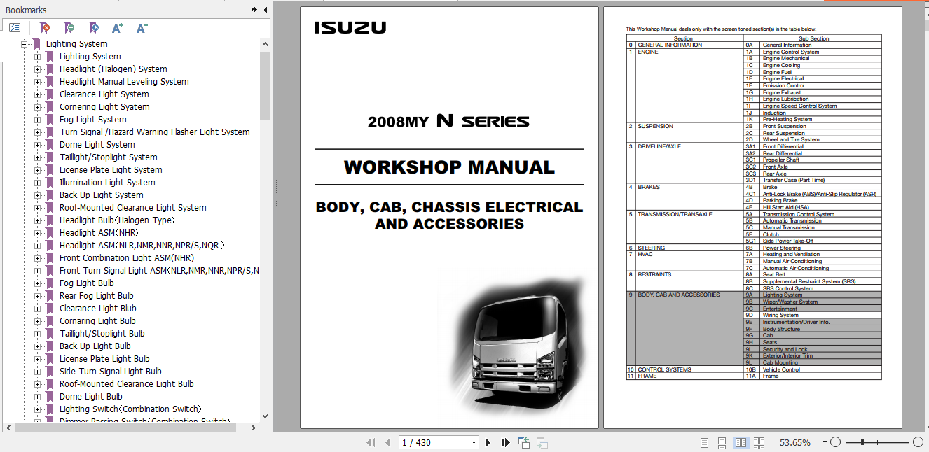 Isuzu 2008MY N Series 4HK1 4JJ1 Engine Workshop Manual EN 1