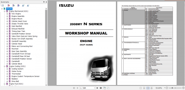 Isuzu 2008MY N Series 4HK1 4JJ1 Engine Workshop Manual EN 2