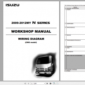 Isuzu 2009 2012MY N Series Workshop Manual Wiring Diagram CNG model LGWIR WE 0981CNG 2nd EN 1