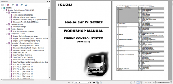 Isuzu 2009 2013MY N Series Workshop Manual Engine Control System 4HV1 model LG4HVED WE 0981 6th EN 1