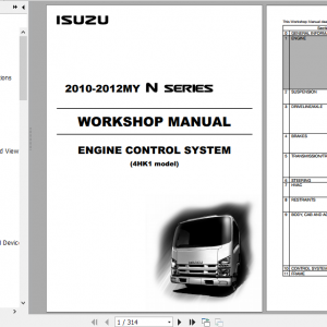 Isuzu 2010 2012MY N Series Workshop Manual Engine Control System 4HK1 model LG4HKED WE 1001 3rd EN 1