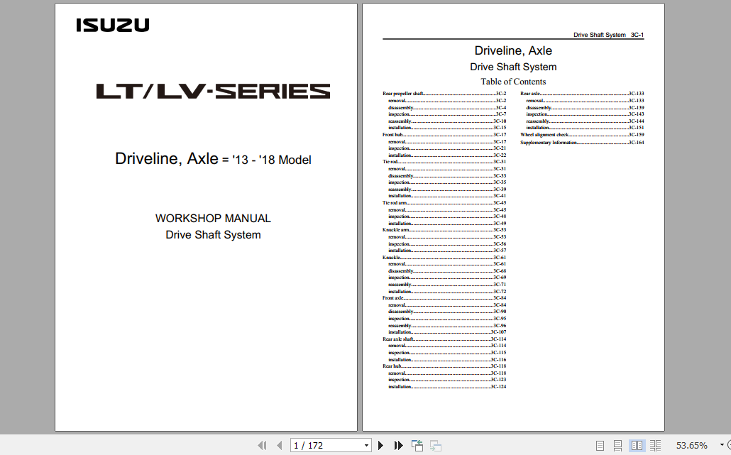 Isuzu LT LV Series 2013 2018 Model EURO IV Workshop Manual EN 3