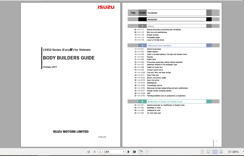 Isuzu LV452 Series EURO IV for Viet Nam Body Builders Guide 10 2