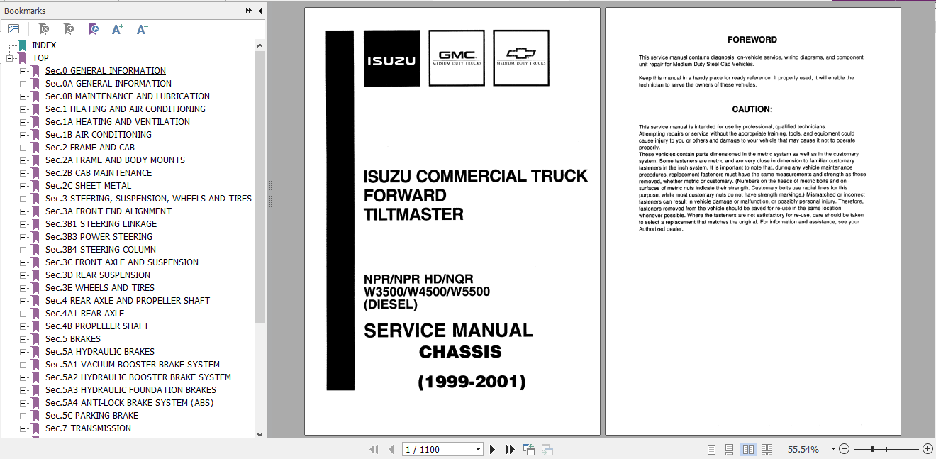 Isuzu N Series 2002 Workshop Manual N R 99 03 02 E 1