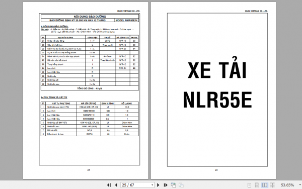 Isuzu N Series Model 700P Maintenance Manuals Vietnamese 2