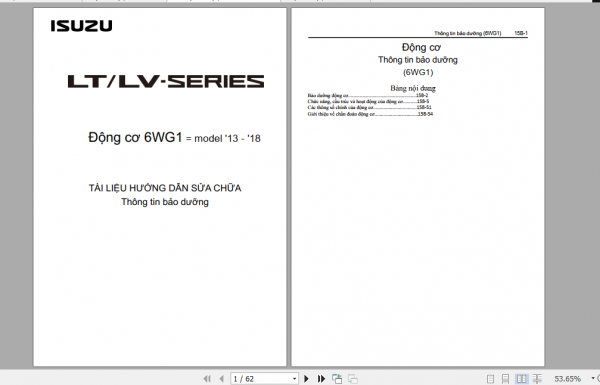 Isuzu VB57 WSM LTLV series 2013 2018 Repair Manuals Vietnamese 2