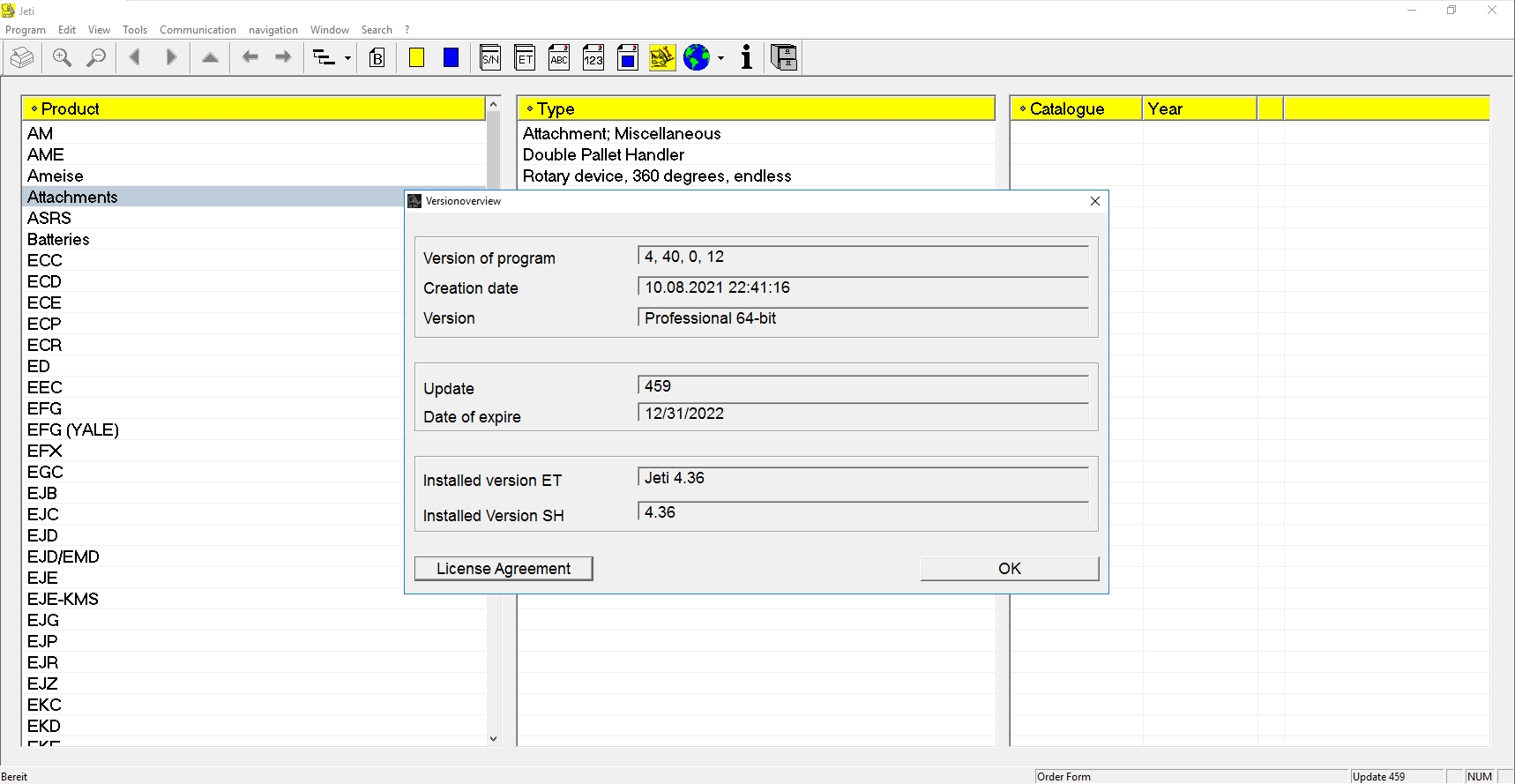 JUNGHEINRICH JETI ForkLift ET v4.36 Updated 459 11.2021 Spare Parts Catalog Full Instruction DVD 1