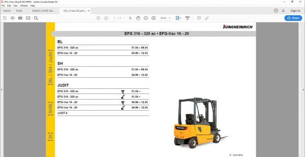 JUNGHEINRICH JETI ForkLift SH v4.36 Updated EN 10.2021 DE 10.2021 Service Information 5