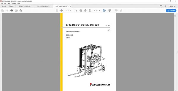 JUNGHEINRICH JETI ForkLift SH v4.36 Updated EN 10.2021 DE 10.2021 Service Information 6