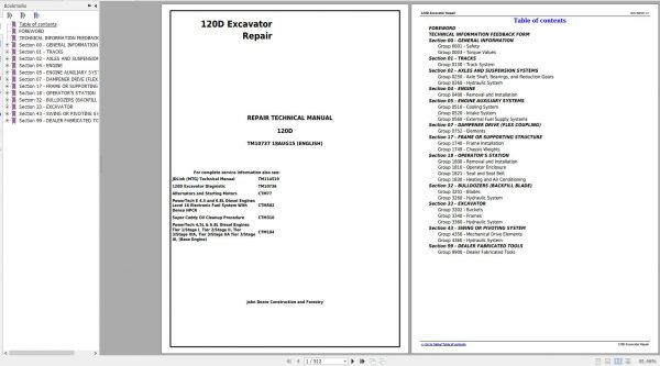 John Deere 120D Excavator Repair Technical Manual TM10737 13044f6730c200a5e John Deere 120D Excavator Repair Technical Manual TM10737 13044f6730c200a5e