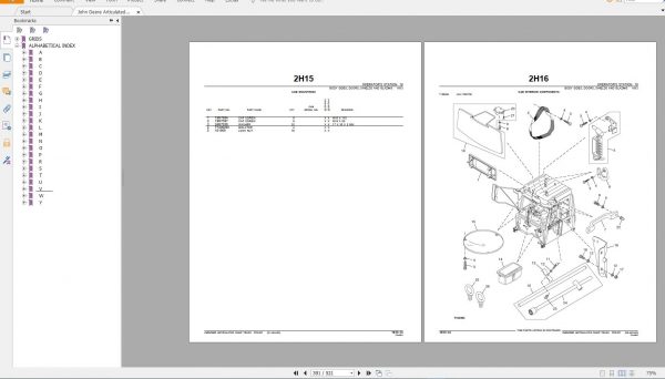 John Deere Articulated Dump Truck 250D 300D Parts Manual T189850A 3