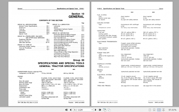 John Deere Articulated Tractors 8440 8460 4WD Diagnostic and Repair Technical Service Manual TM1199 3