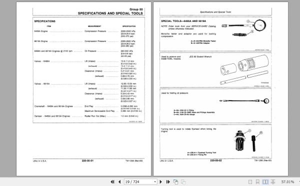 John Deere Articulated Tractors 8450 8650 8850 4WD Technical Manual TM1256 2