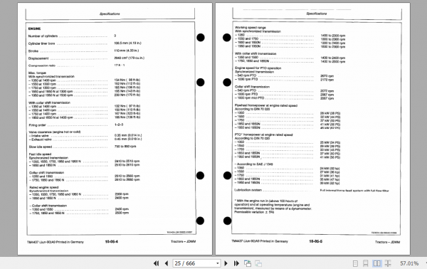 John Deere Tractors 1350 1550 1750 1850 1850N 1950 1950N Technical Service Manual TM4437 2