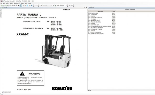 Komatsu CSS EPC Forklift 11.2021 Spare Parts Catalog 5
