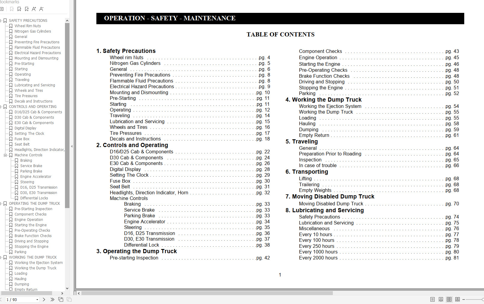Link Belt Articulated Truck D16 Schematics Operation Service Manual 1