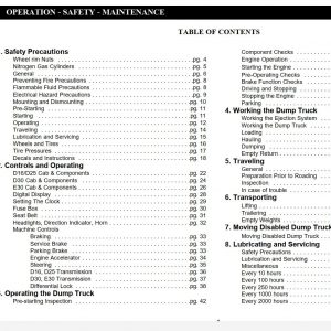 Link Belt Articulated Truck D25 Schematics Operation Manual 1