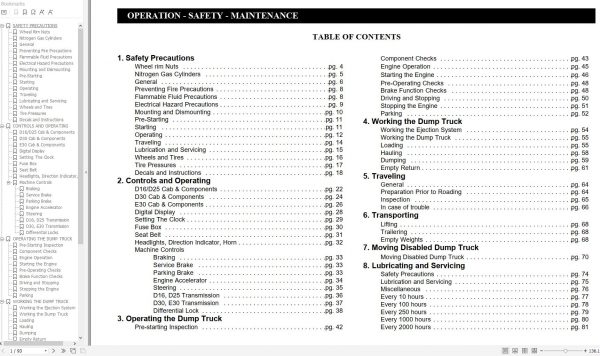 Link Belt Articulated Truck D30 Schematics Operation Service Manual 1