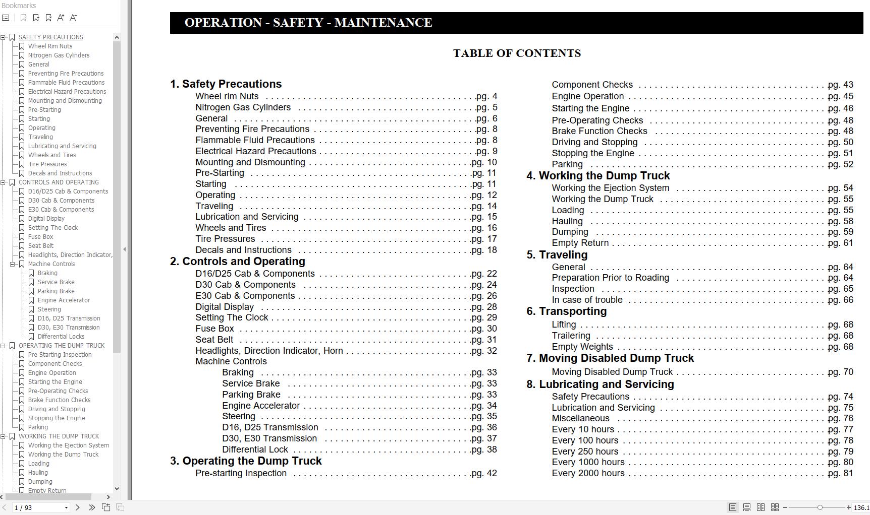 Link Belt Articulated Truck D30 Schematics Operation Service Manual 1