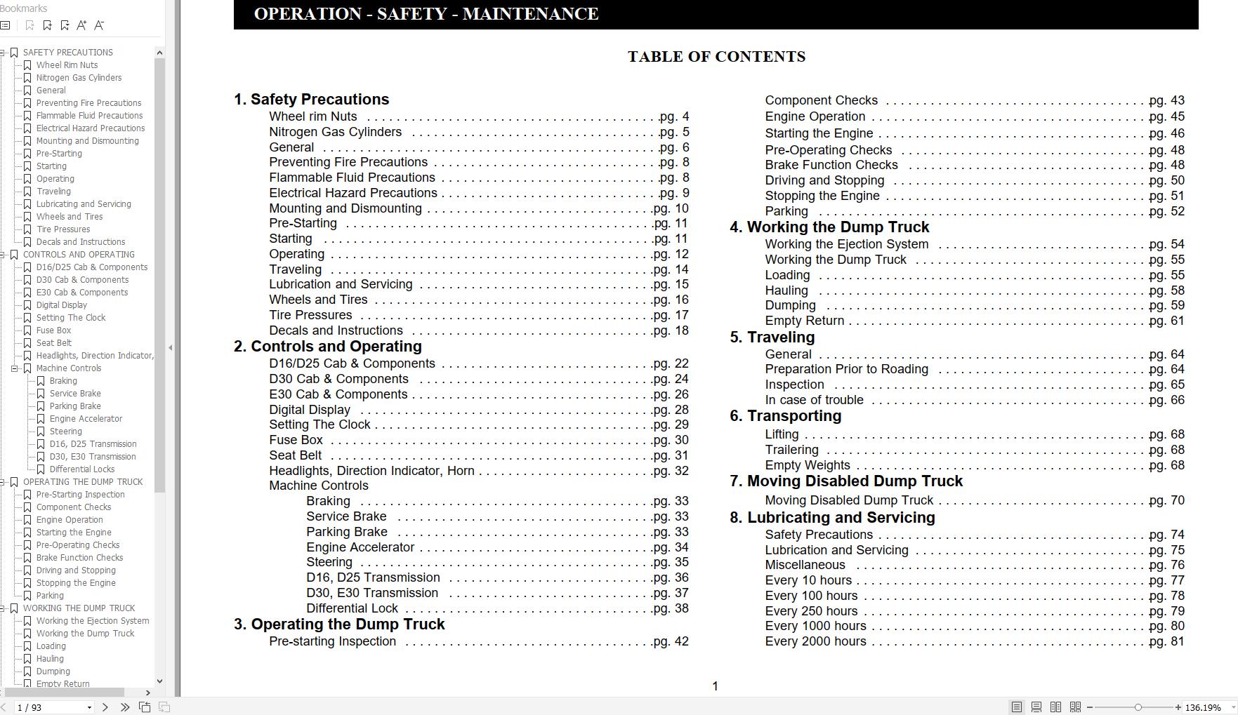 Link Belt Articulated Truck E30 Schematics Operation Service Manual 1
