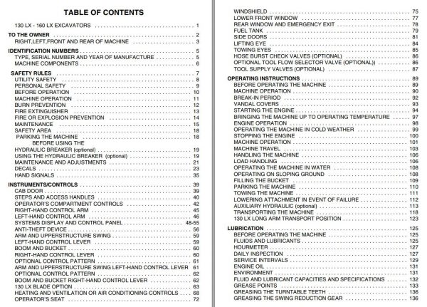 Link Belt Excavator 130 LX Schematics Operators Parts Service Manual 2 1