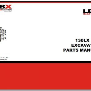 Link Belt Excavator 130 LX Schematics Operators Parts Service Manual 3