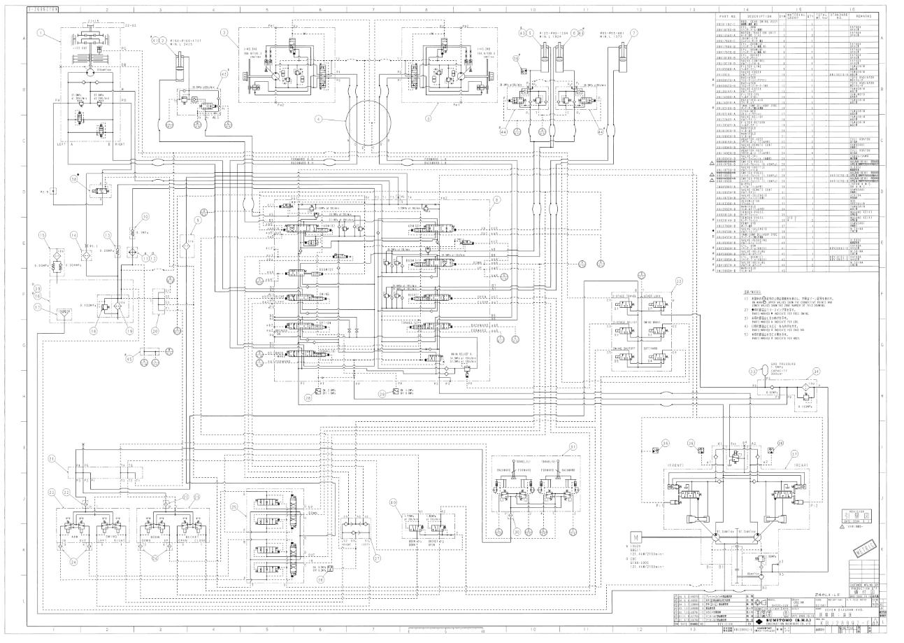 Link Belt Excavator 240 LX LF Electrical Schematic Hydraulic Schematic 1