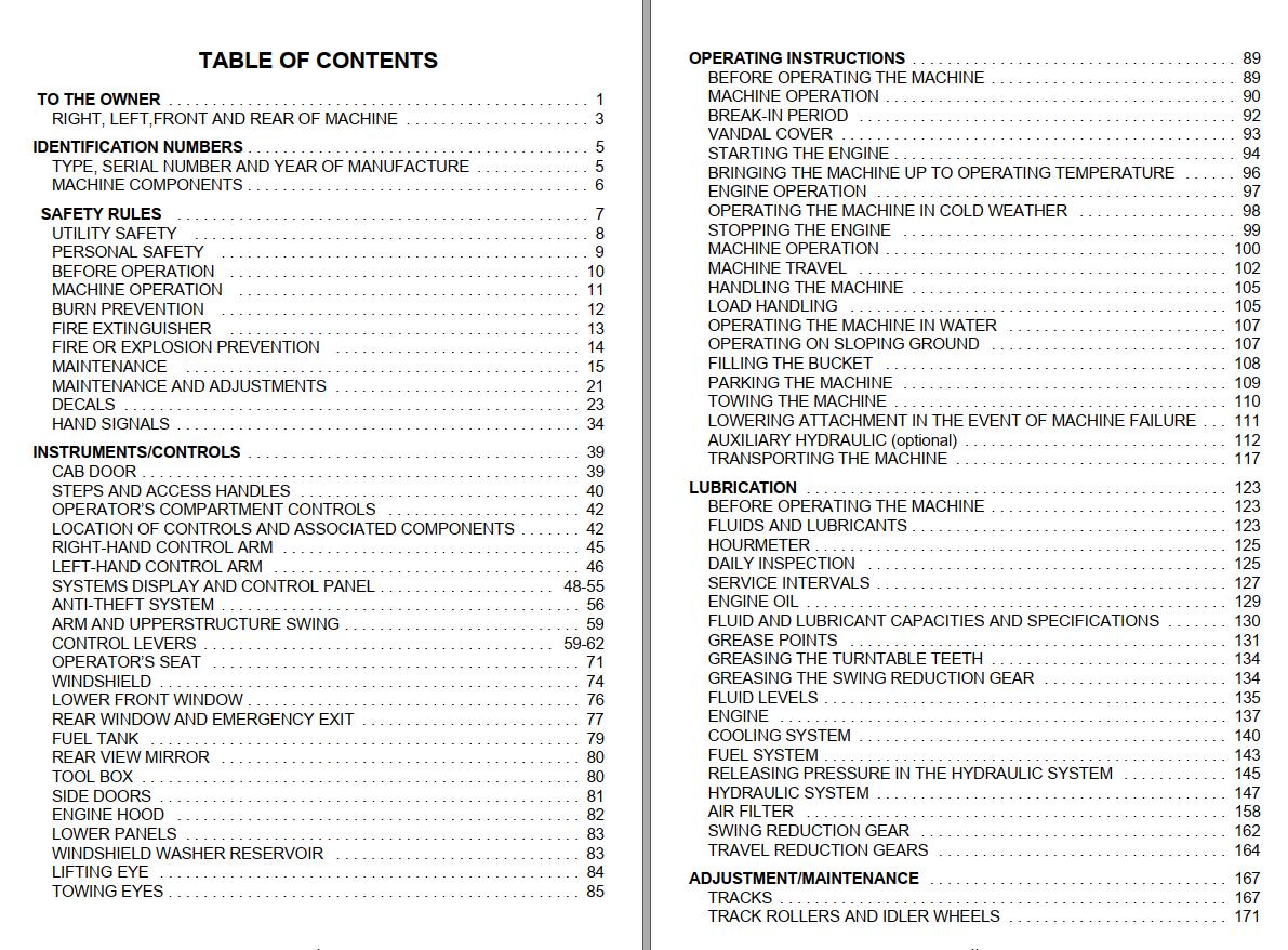 Link Belt Excavator 240 LX Schematics Operators Service Manual 1